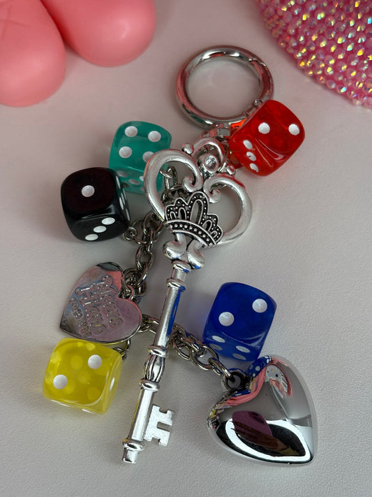 colored dice chain ⋆.˚🦋༘⋆